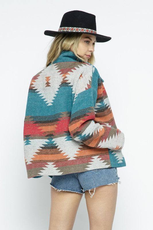 Soft Comfy Lightweight Aztec Pattern Jacket