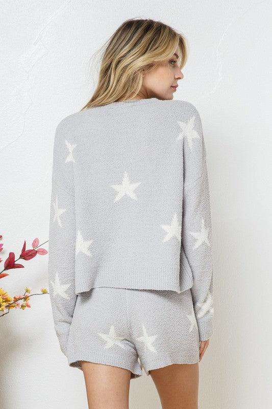 Long Sleeve Star Print Top and Short Set