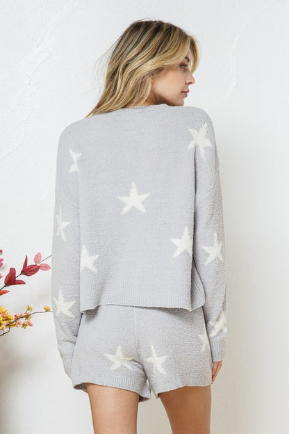 Long Sleeve Star Print Top and Short Set