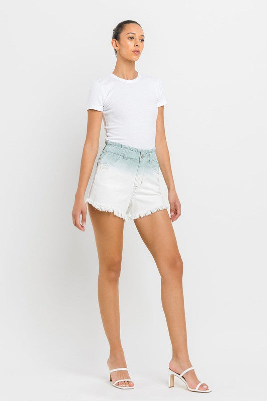 Super High Rise Paperbag Waistband Ombre Shorts