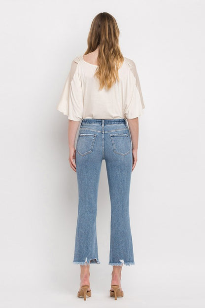 High Rise Crop Flare Jeans