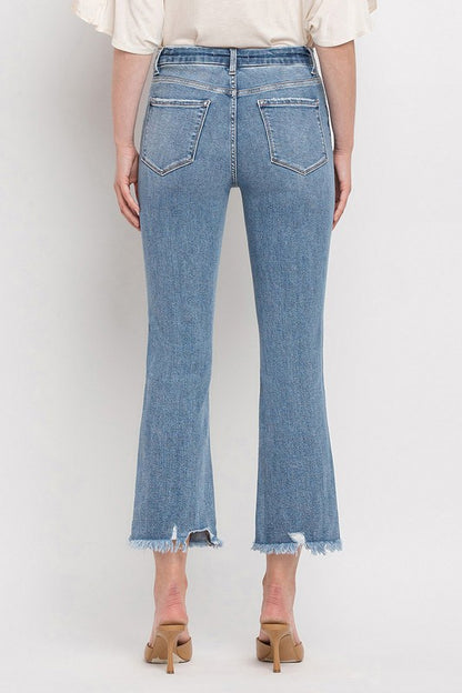 High Rise Crop Flare Jeans