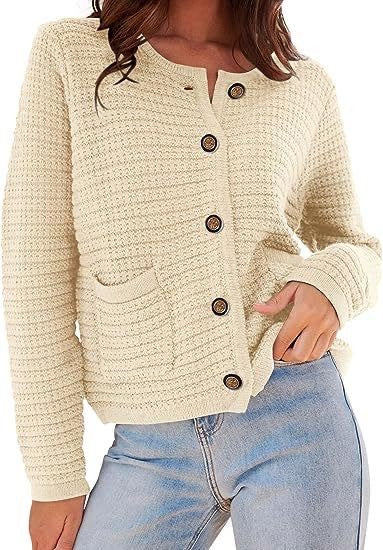 Textured button front cardigan