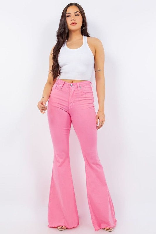 Bell Bottom Jean in Pink- 32" Inseam